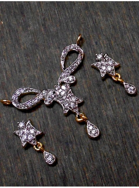 CZ Pendant With Earrings